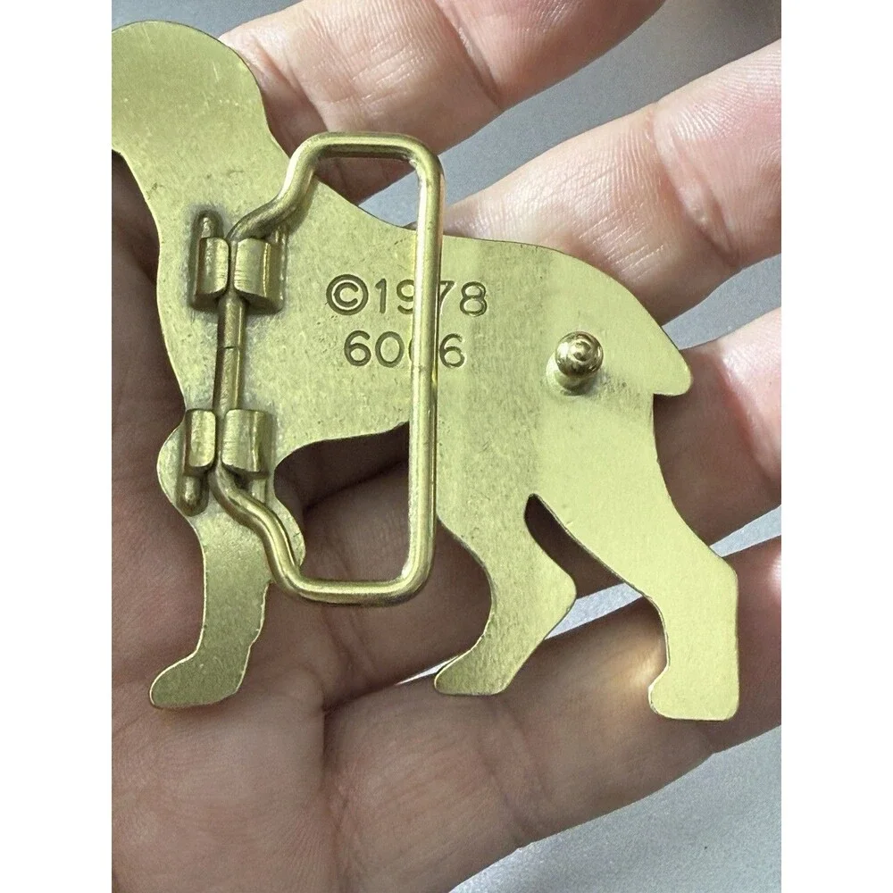 Vintage Brass Bird Gun Dog Pointer Labrador Retriever Lab Hunter Belt Buckle